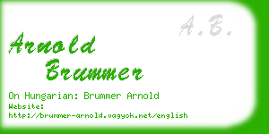 arnold brummer business card